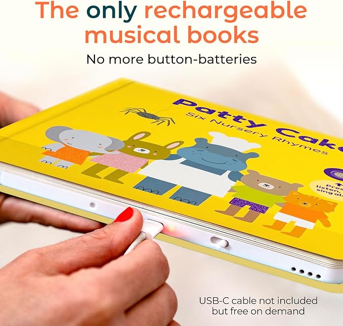 Cali's Books Patty Cake Nursery Rhymes. Interactive Books for 1 Year Old. Sound Book for Toddlers 1-3. Perfect 1 Year Old Girl Gifts - Musical Book for Toddlers - 6 Favorite Songs-CubbioJoy