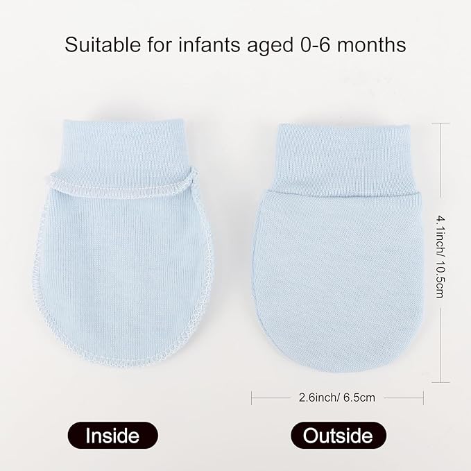 BQUBO 6 Pairs Newborn Baby Boys Girls Mittens 0-6 Months Unisex-Baby Infant Mittens Elastic No Scratch Wrist Gloves-CubbioJoy