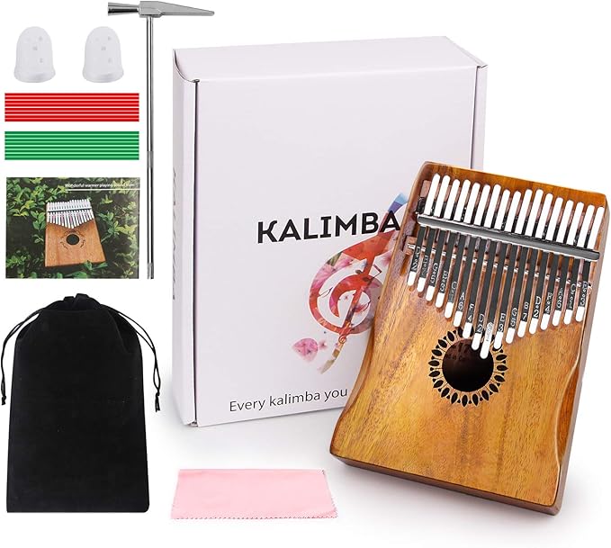 Kalimba Thumb Piano 17 Keys, Portable Mbira Finger Piano Gifts for Kids and Adults Beginners Wood-CubbioJoy