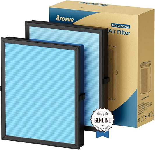 AROEVE MK04 Air Filter Suitable for MK04 for Dust, Pet Dander, Smoke, Pollen for Bedroom and Office- Standard Version(2 Pack)-CubbioJoy