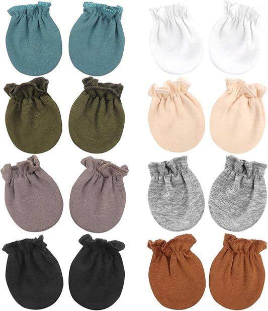 BQUBO Newborn Infant Toddler Mittens No Scratch Cotton Elastic Wrist Gloves Hypoallergenic for 0-6 Months Baby Boys Girls-CubbioJoy