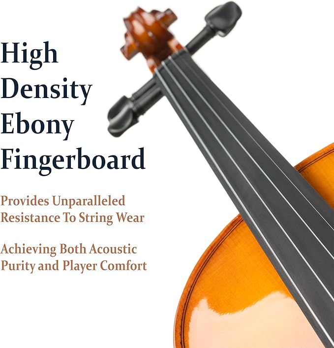 Cecilio 1/2 Violin Solidwood Violin with Hard Case, Bow, Rosin, Tuner, Shoulder Rest & Lesson Book – Ideal for Beginners-CubbioJoy