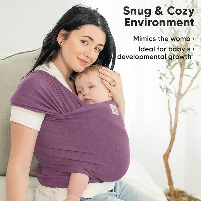 KeaBabies Baby Wrap Carrier - All in 1 Original Baby Carrier Newborn to Toddler Sling, Easy to Wear, Hands Free Bonding, Lightweight, Breathable Infant Wraps (Dark Mauve)-CubbioJoy