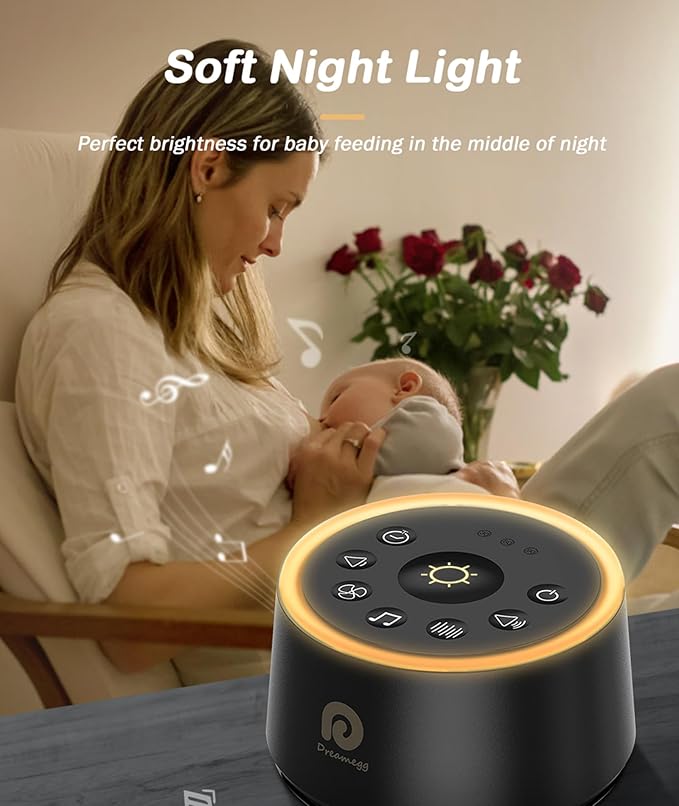 Dreamegg White Noise Machine - Sound Machine for Adult Baby Kid, Noise Machine for Sleeping with 24 Calming Sound, Ambient Nightlight, Continuous or Timer, Loud Sleep Machine for Home Nursery Office-CubbioJoy
