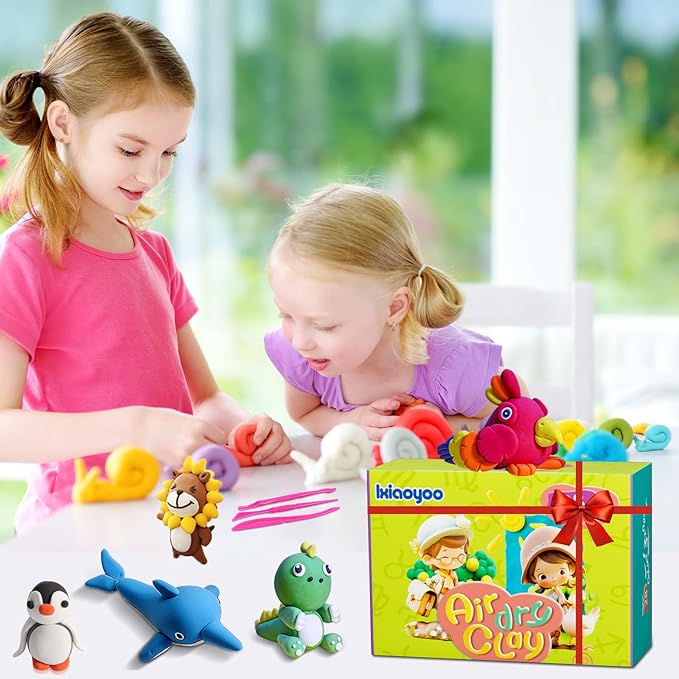 Air Dry Clay for Kids, 92 Colors Magic Modeling Clay, Children's DIY Model Kit, Ultra Light, Soft & Non-Sticky, Great Birthday&Christmas Gift for Age 3-12 Years Old Years Girls & Boys Kids-CubbioJoy