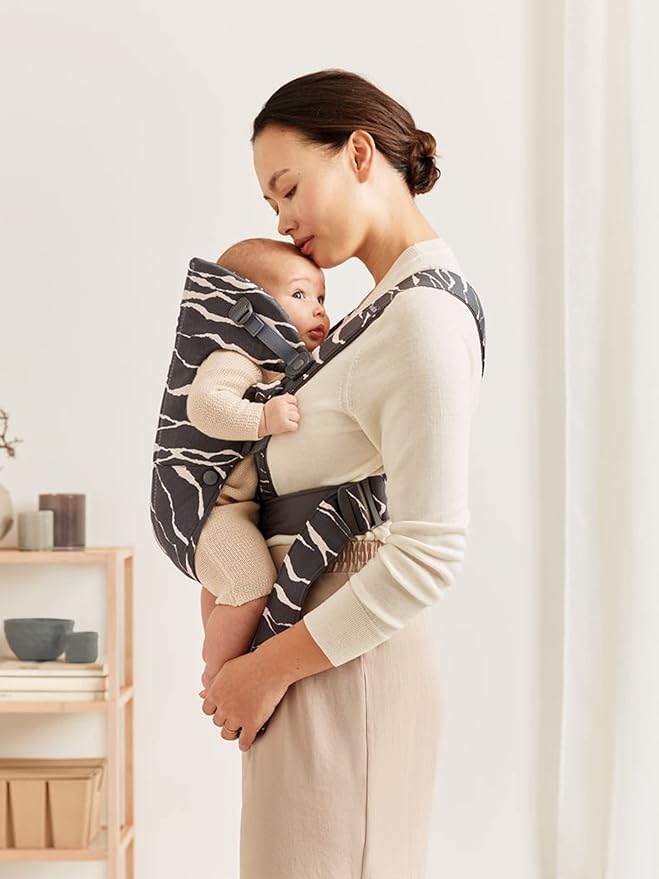 BabyBjörn Baby Carrier Mini, Anthracite/Landscape Print, Cotton | Newborn Carrier (7-25 lbs), Ergonomic, Easy-to-Use-CubbioJoy