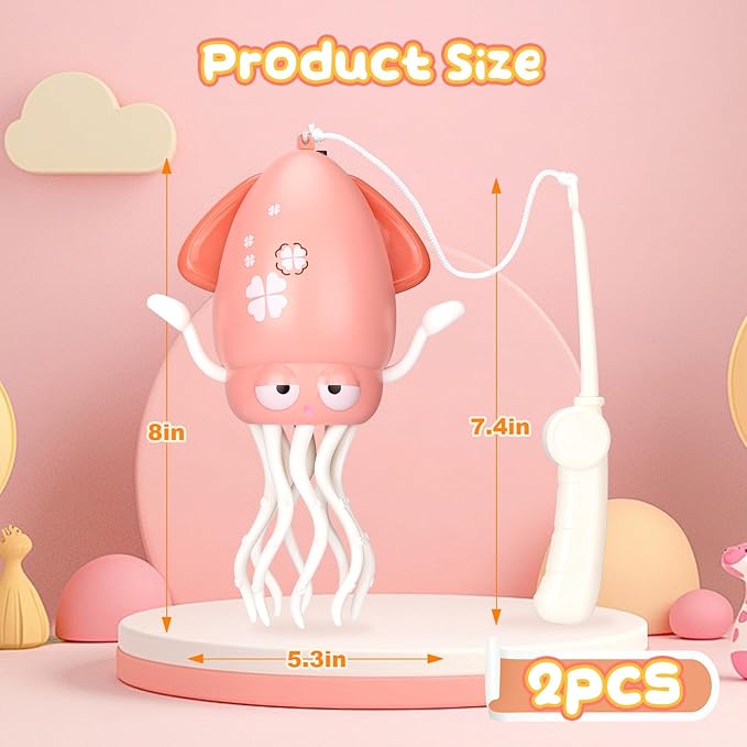 2pcs Magic Electric Dancing Octopus Toy with Led Light and Music,Pink-CubbioJoy