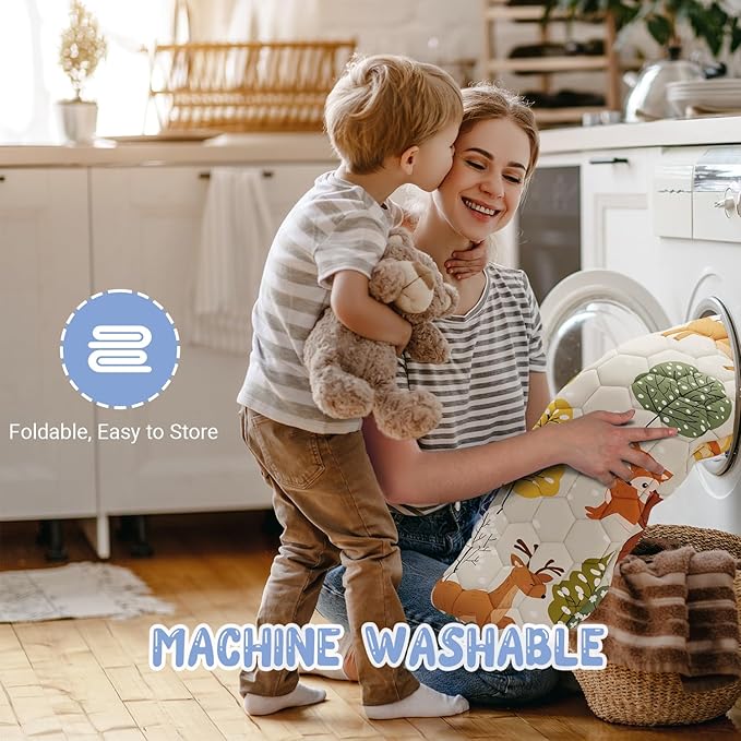 Baby Play Mat 71" X 59" Playpen Mat Upgraded Thicken Baby Floor Play Mat Non-Slip Cushioned Crawling Mat Waterproof Activity Playmats for Babies Toddlers Infants (71X59, Fox)-CubbioJoy