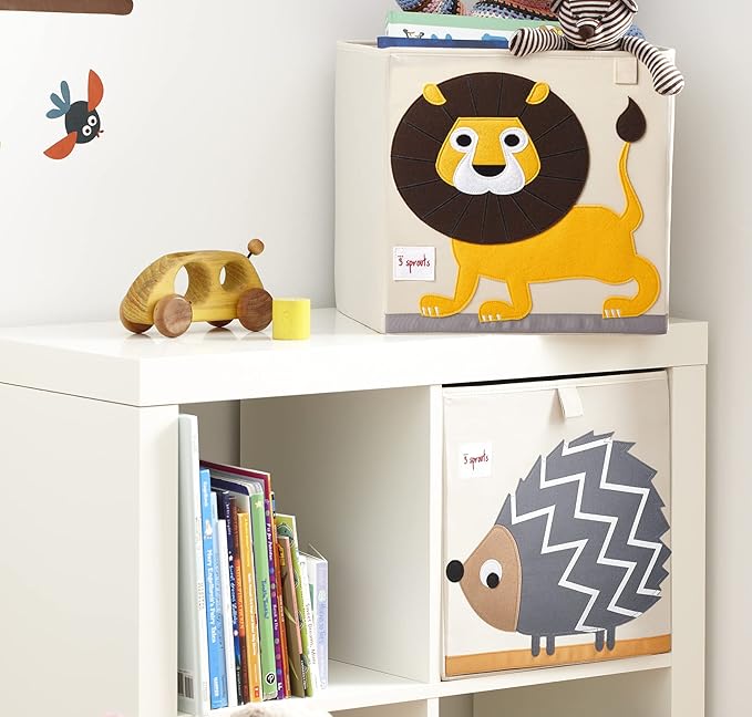 3 Sprouts Toy Storage Organizer: Toy Box Cube Organizer for Playroom, Nursery - Foldable Storage Bin - Hedgehog-CubbioJoy