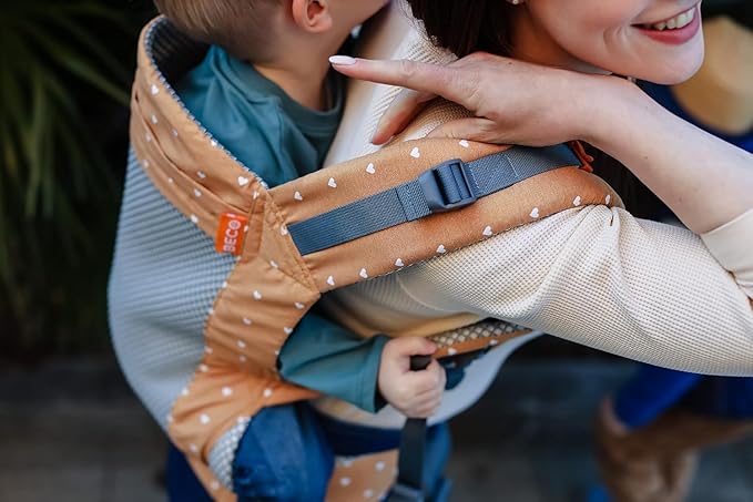 Beco Toddler Carrier - Breathable 3D Mesh Front-Carry & Backpack Style Carrier with Tall Supportive Back and Ergonomic Extra-Wide Seat for Children from 18months (20-60 lbs) - Cool Brick Heart-CubbioJoy