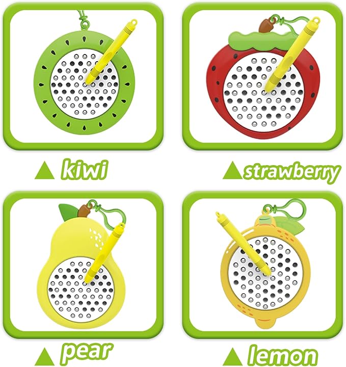 1PCS Strawberry Magnetic Drawing Board for Kids & Toddlers with Beads and Magnet Stylus Pen - Magnetic Travel Toy for Airplane & Car Ride Activities for Kids-CubbioJoy
