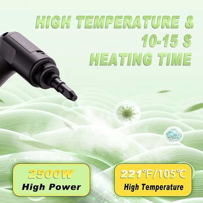 2500W Handheld Steam Cleaner,Portable Car Steamer For Auto Detailing,High-Temperature and Pressure Steam Cleaner For Home, Steam Cleaning Machine for Furniture,Kitchen,Grout,Floor,Tile (09-Green)-CubbioJoy