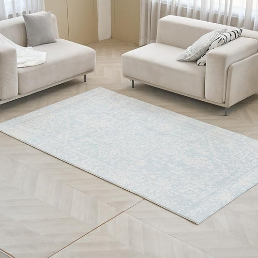 Baby Care Soft Rug (Prestige, Ikat - Inca Blue) 98'' x 59'' Original One-Piece Reversible Rollable Waterproof Play Mat for Infants, Babies, Toddler, and Kids-CubbioJoy