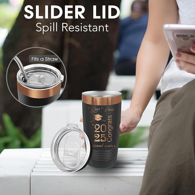 iProductsUS Personalized Gift For Women Mother's Day & Cruises - 20oz, Custom Tumbler w/Spill Proof Lid - Insulated Travel Coffee Mug - Stainless Steel Double Wall Coffee Tumbler, Cup (Rose Gold)-CubbioJoy