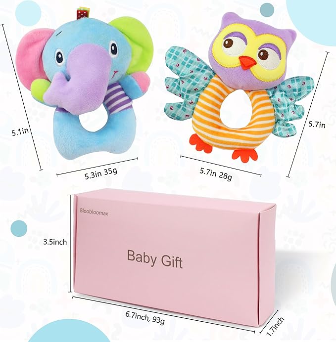 BLOOBLOOMAX Sock rattles for Babies 0-24 Months Baby Animal Foot Finder Educational Toys-CubbioJoy