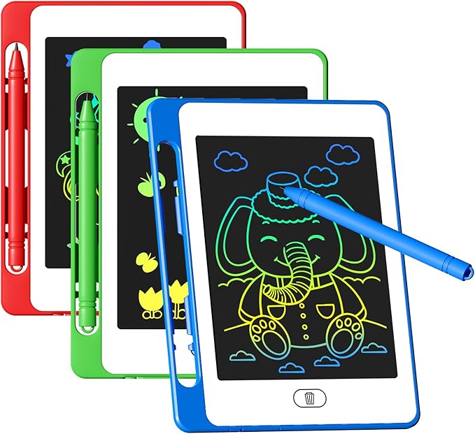 3 Pack LCD Writing Tablet for Kids, 6.5 Inch Colorful Doodle Board Drawing Tablet, Erasable Reusable Electronic Drawing Pads, Educational Learning Toys Birthday Gifts for Girls Boys Age 3 4 5 6 7 8-CubbioJoy
