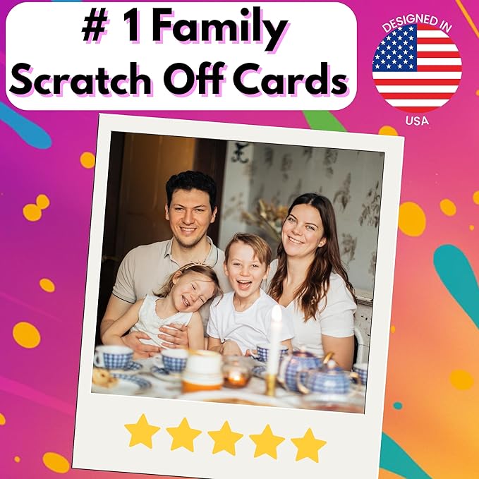 50 Family Activities - Adventure Scratch Off Cards - Family Date Night Ideas - Gift Basket Games for Kids and Adults - Surprise Book of Fun Challenge - Experience Gift for Kids-CubbioJoy