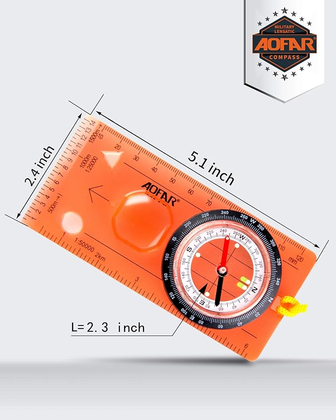 AOFAR Orienteering Compass for Kids, Lightweight and Portable, Survival Compass for Navigation, Backpacking, Camping, Hiking, and Hunting-CubbioJoy