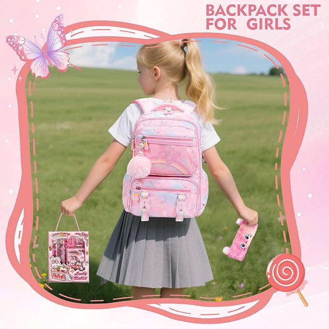 Aesthetic Kawaii Rainbow Backpack-CubbioJoy