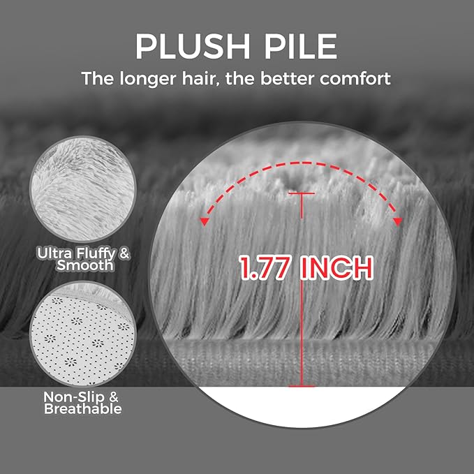 5X8 Ultra Soft Rug for Living Room, 5X8 Fluffy Shag Area Rug for Bedroom, Modern Shaggy Carpets Fuzzy Rug for Teens Dorm Nursery Home Decor Aesthetic, Upgrade Anti-Skid Durable, Tie-Dyed Light Grey-CubbioJoy