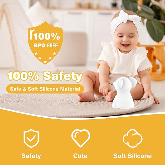 Cute Elephant Night Light for Kids, Adorable Room Decor for Boys Girls Birthday/Christmas Gifts, 5 Color, USB Rechargeable Silicone Night Lamp, Animal Lamp Gift, Safe Nursery Light for Toddlers-CubbioJoy