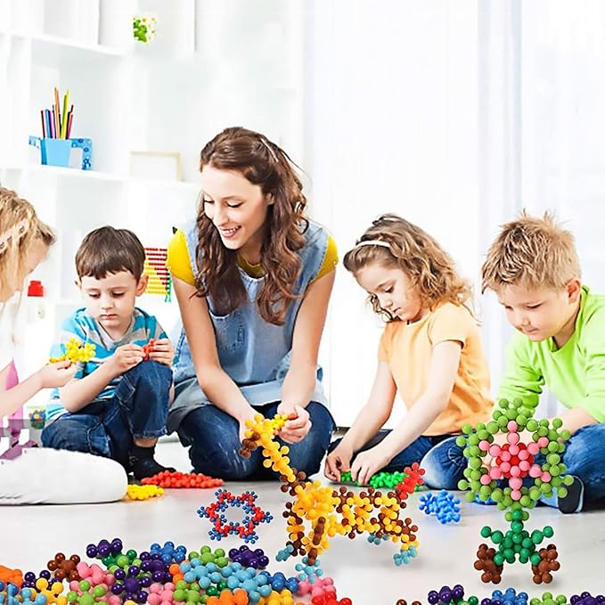 250 Pieces Building Blocks Kids STEM Toys Educational Building Toys Interlocking Solid Plastic Discs Sets for Preschool Boys and Girls Aged 3+-CubbioJoy