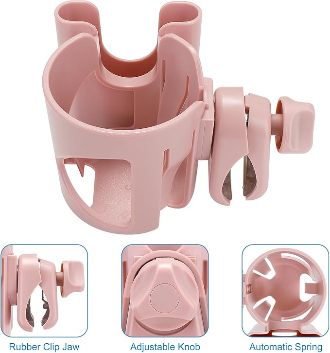 Accmor Universal Cup Holder, Stroller Cup Holder with Phone Holder, 360° Rotatable Large Caliber Designed Bottle Holder for Stroller, Bike, Wheelchair, Walker, Scooter-CubbioJoy