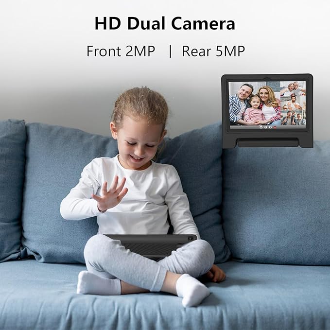 JREN Tablet for Kids｜10 Inch Kids Tablet Android 14｜Octa-core｜64GB｜WiFi ｜Bluetooth｜Parental Control｜Children Content｜Children Toddler Black-CubbioJoy