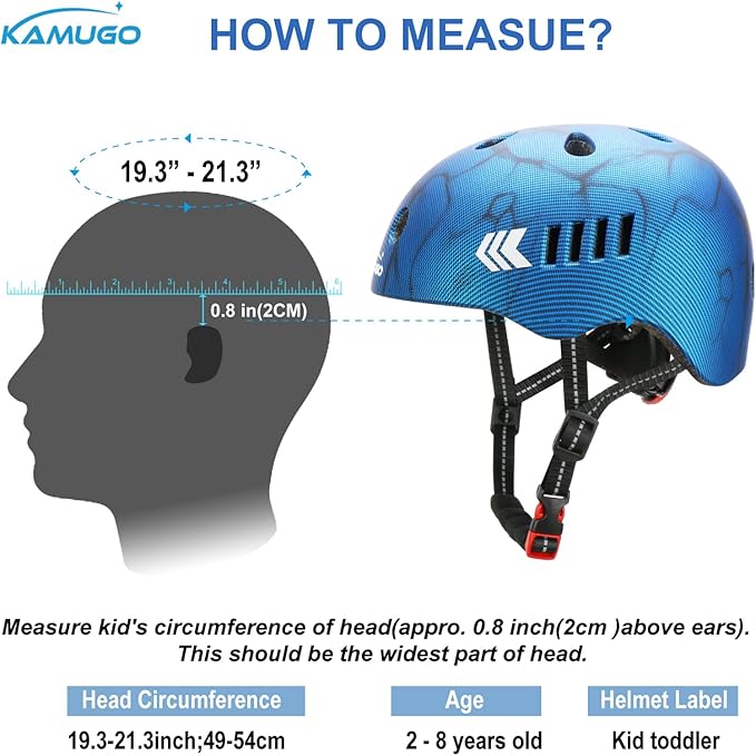 KAMUGO Kids Bike Helmet Set, Toddler Helmet for Ages 2-8 Boys Girls with Sports Protective Gear Set Knee Elbow Wrist Pads for Skateboard Cycling Scooter Rollerblading-CubbioJoy