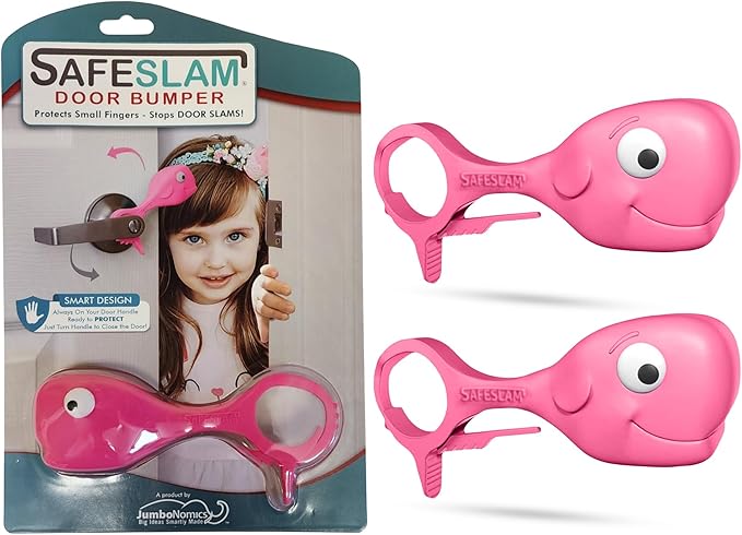 Baby Proofing Door Stopper, Door Pinch Guards Protect Child Fingers & PET Tails. Baby Safety Finger Protectors Prevent Pinch Injuries – Kids and Adults Love Whale Pinch Guard(Pink Pack of 2)-CubbioJoy