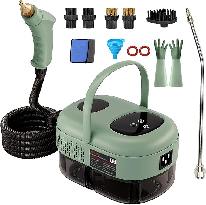 2500W Handheld Steam Cleaner,Portable Car Steamer For Auto Detailing,High-Temperature and Pressure Steam Cleaner For Home, Steam Cleaning Machine for Furniture,Kitchen,Grout,Floor,Tile (7-Green)-CubbioJoy