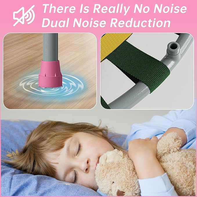 CLORIS 38in/48in Folding Trampoline - Max Load 220lbs / 450lbs Mini Trampoline Rebounder Trampoline for Adults with Adjustable Foam Handle, with safty Padded Cover Best Gift for Kids/Adult-CubbioJoy