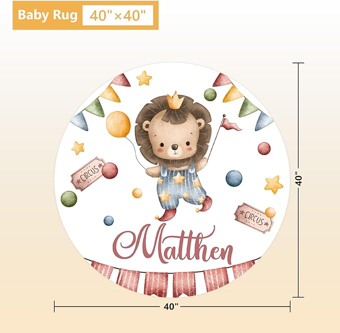 Custom Baby Crib Bedding Set, 5 Pcs Personalized Name Baby Crib Set with Double Layer Blanket, Soft Circus Animals Nursery Bedding Set for Girls Boys, Customized Gifts for Infants Toddlers-CubbioJoy