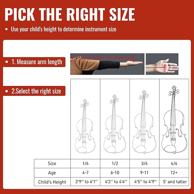 4/4 Full Size Violin for Adults - Solid Wood, Spruce Top, Maple Back, Pro Brazilwood Bow, Hard Case, Shoulder Rest, Electronic Tuner, Extra Strings & Rosin (MVA-800)-CubbioJoy