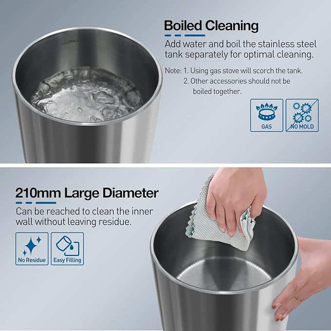 4.5L Humidifiers for Bedroom Large Room, Ultrasonic Cool Mist Humidifier with Stainless Steel Tank for Boiling Cleaning, Top Fill Humidifier with Smart Humidistat & Timer, Sleep Mode-CubbioJoy