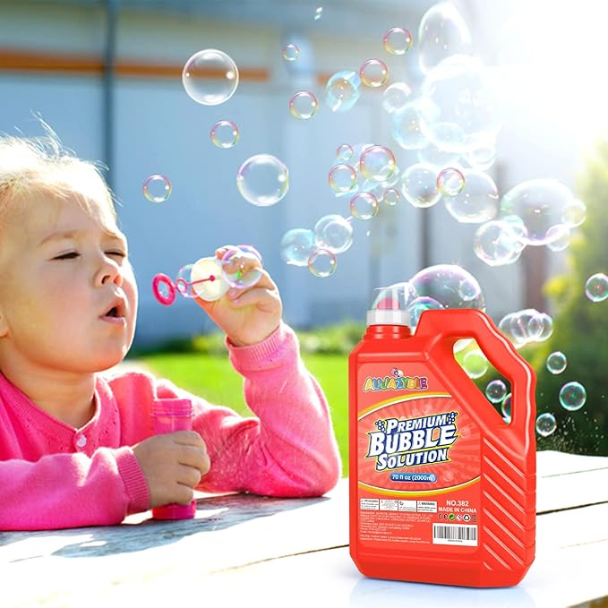 70 oz Bubbles Refills for Kids-Premixed Bubble Solution Refill Premium Bubble Liquid Bubble Juice for Bubble Machine/Wand/Blower at Wedding and Party | Kids Easy Grip Bottle-CubbioJoy