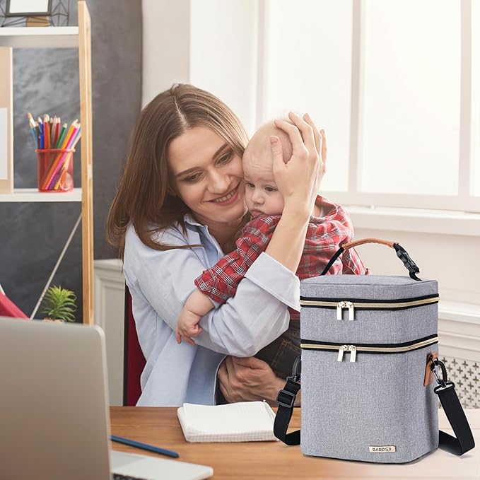 Breastmilk Cooler Bag with Ice Pack Fits 6 Baby Bottles Up to 9 Ounce-CubbioJoy