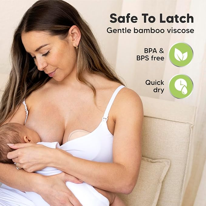 14-Pack Organic Nursing Pads - Washable Breast Pads for Breastfeeding, Nursing Bra Nipple Pads for Breastfeeding, Pumping Bra Reusable Breast Pad, Maternity Breastfeeding Bra Pad (Bare Beige, L 4.8")-CubbioJoy