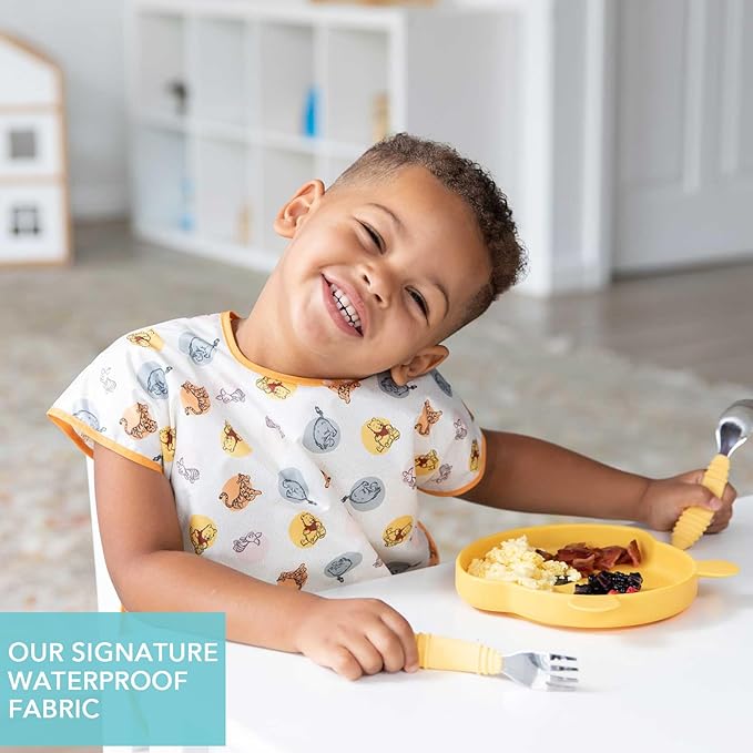 Bumkins Bibs - Toddler Bibs, Waterproof, Large for 1-3 Years, Short Sleeve-CubbioJoy