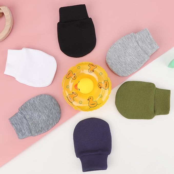 BQUBO 6 Pairs Newborn Baby Boys Girls Mittens 0-6 Months Unisex-Baby Infant Mittens Elastic No Scratch Wrist Gloves-CubbioJoy