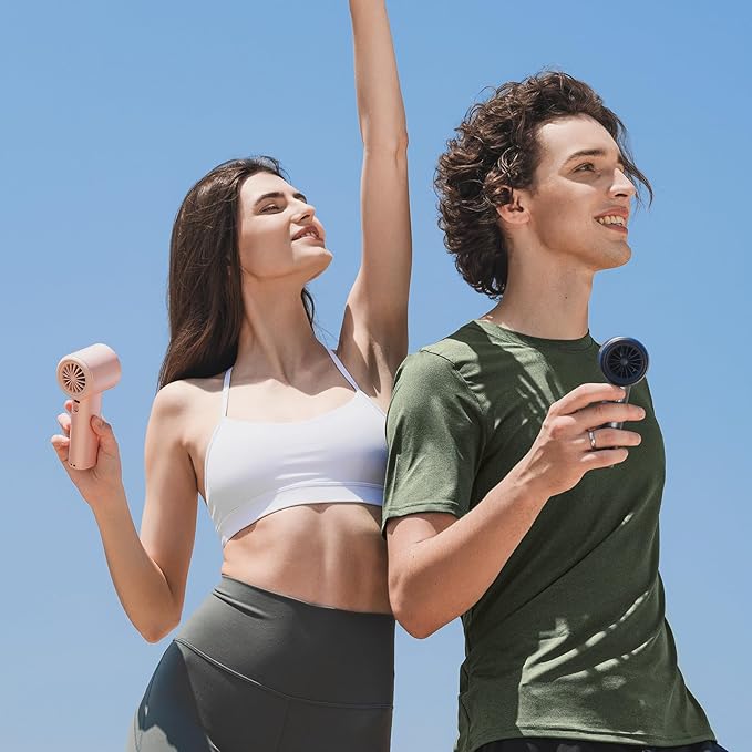 JISULIFE Portable Handheld Fan, Speed(1-100) Adjustable Turbo Mini and 3600mAh Battery Rechargeable Personal Fan, Digital Display, Gifts for Women Men Travel/Camping/Outdoor-Pink-CubbioJoy