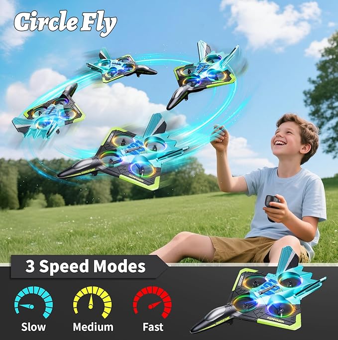 4DRC V31 Foam RC Planes Remote Control Airplanes for Kids Adults 8-16, Remote Control Planes Fighter Jet with Light, 360° Flip Fighter Jet Toy, Gravity Sensing, Stunt Roll, Gifts for Kids Boys-CubbioJoy