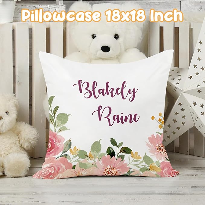 Custom Crib Bedding Set - Owl Design Personalized Name Baby Nursery Bed 3 Pcs Set - Chic Soft Blanket with Dotted Backing, Sheet, Pillowcase for Newborn Girls Boys Gifts Color21-CubbioJoy