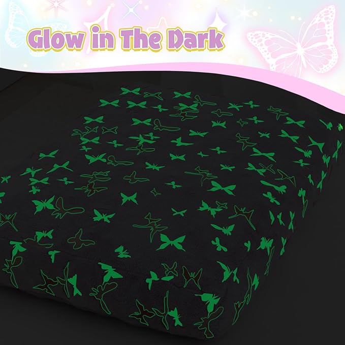 COMAX Kids Bean Bag Chair Turn into Beanbag Bed, Toddler Bean Chair for Girl Boy Sleeping, Lazy Children Bean Bags with Filler, Convertible Child Floor Mattress, Purple Butterfly-CubbioJoy