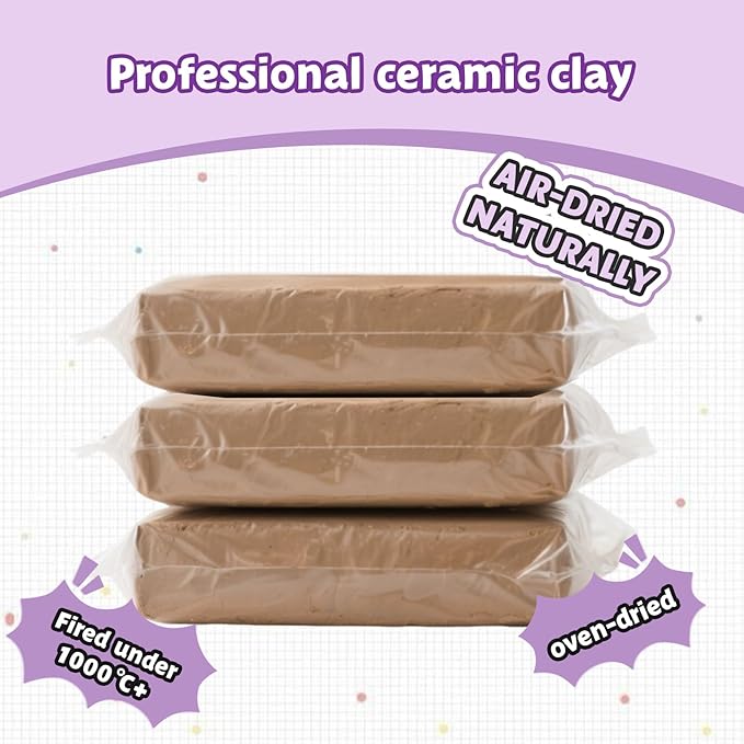 Air Dry Clay for Kids - Natural Modeling Pottery Clay for Wheel, 3.3lbs Kids Arts & Crafts Supplies-CubbioJoy