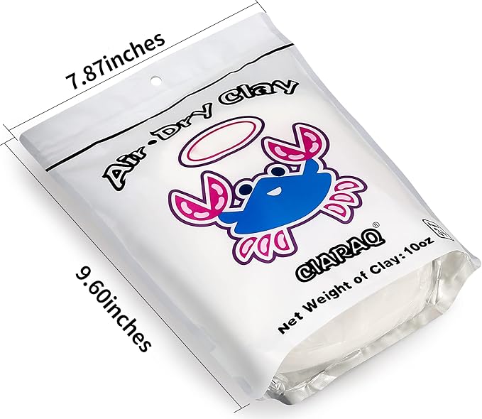 CiaraQ White Air Dry Clay, DIY Modeling Clay, Easy to Use for Children and Artists. 10 oz/Bag-CubbioJoy