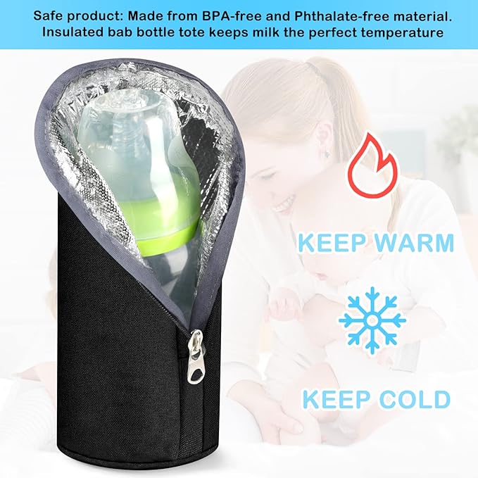 Accmor Baby Bottle Cooler Tote Bags, Insulated Breastmilk Cooler Bag, Nursing Bottle Cooler Warmer Bag for Nursing Mom Daycare Travel-CubbioJoy