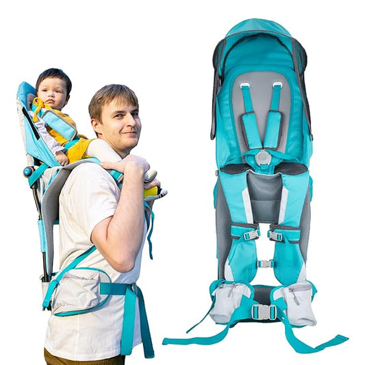 Baby Hiking Backpack Carrier with Rain Cover Sun Shade - Safe Backrest & Ergonomic Seat for Toddlers - Holds Up to 40 Pound - 6 Months to 3 Years-CubbioJoy