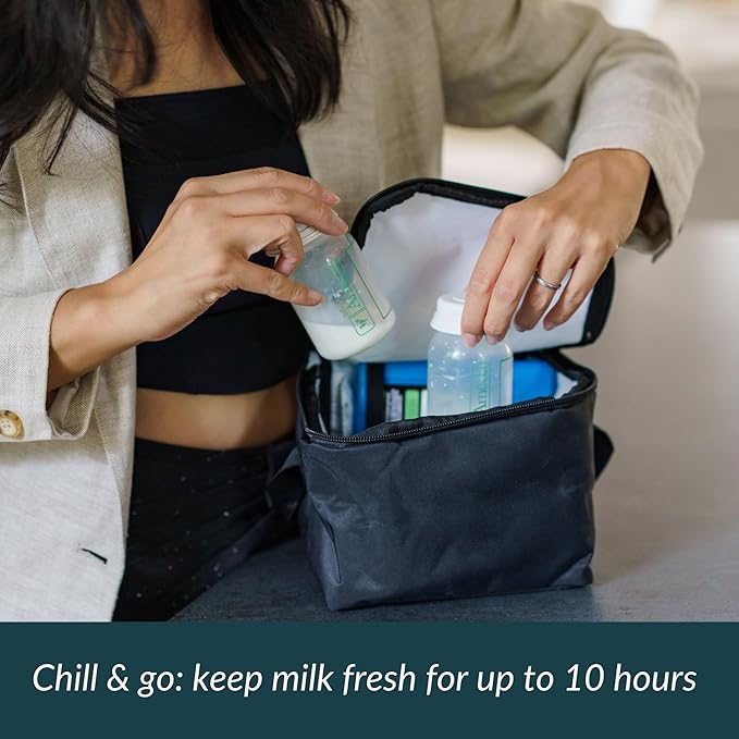 Ameda MYA Cool N Carry Portable Breast Milk Cooler Bag | Breastmilk Storage | Includes Insulated Cooler Bag & 3 Freezer Packs-CubbioJoy