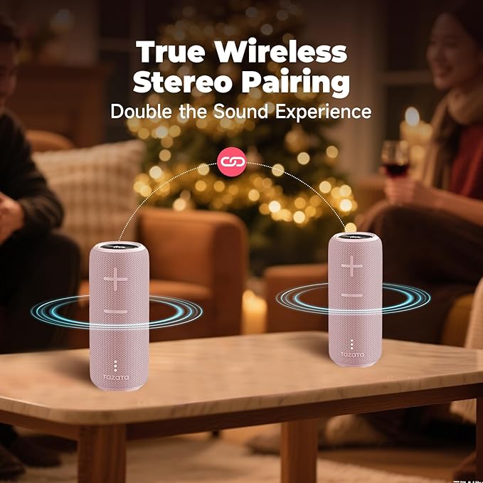 Bluetooth Speaker,30W Portable Wireless Speaker with TWS,IPX7 Waterproof, 8H Playtime, LED Lights,for Pool/Beach/Shower, Blue Gifts, Electronic Gifts-CubbioJoy